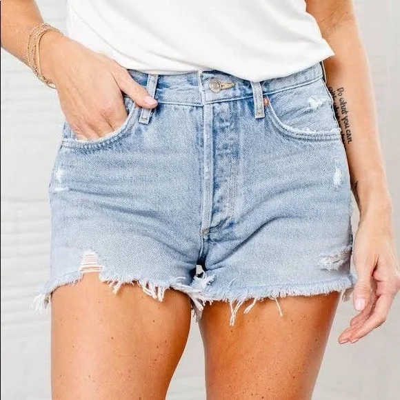 Agolde Parker Short in Swampmeet (24) - Picture 2 of 12